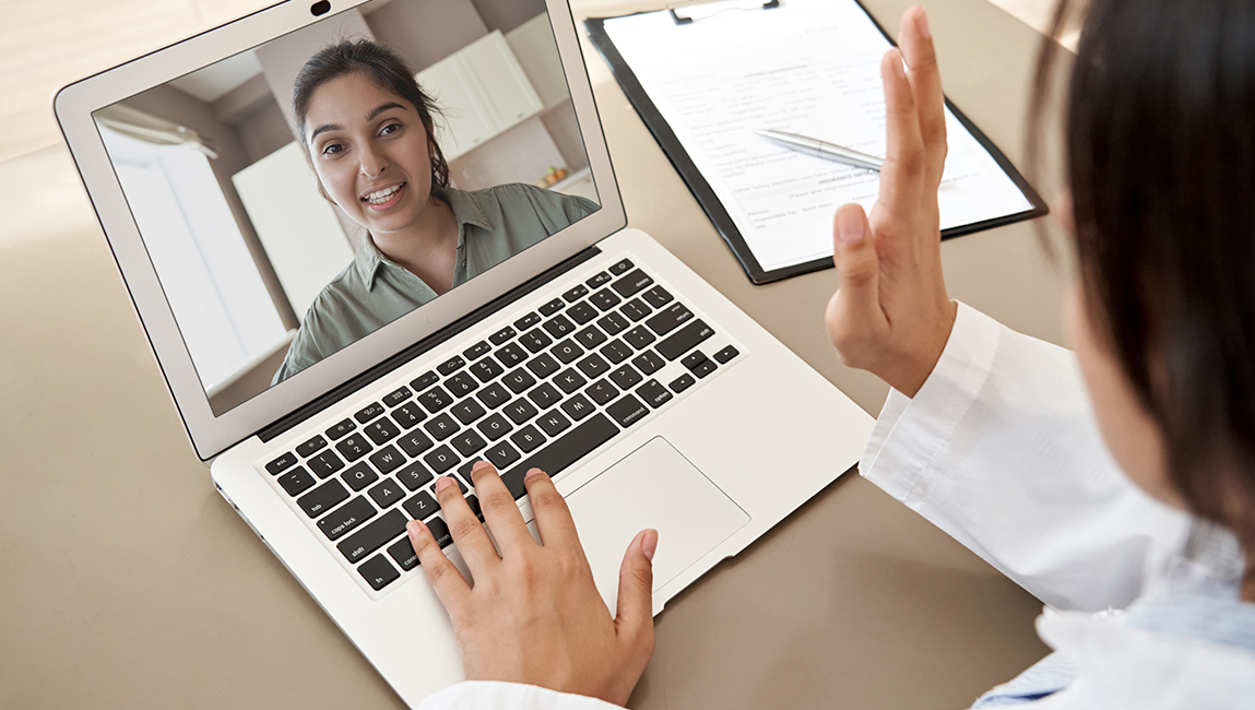 areaimg patient having a virtual visit with a doctor