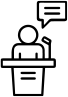 icon of a person making a speech